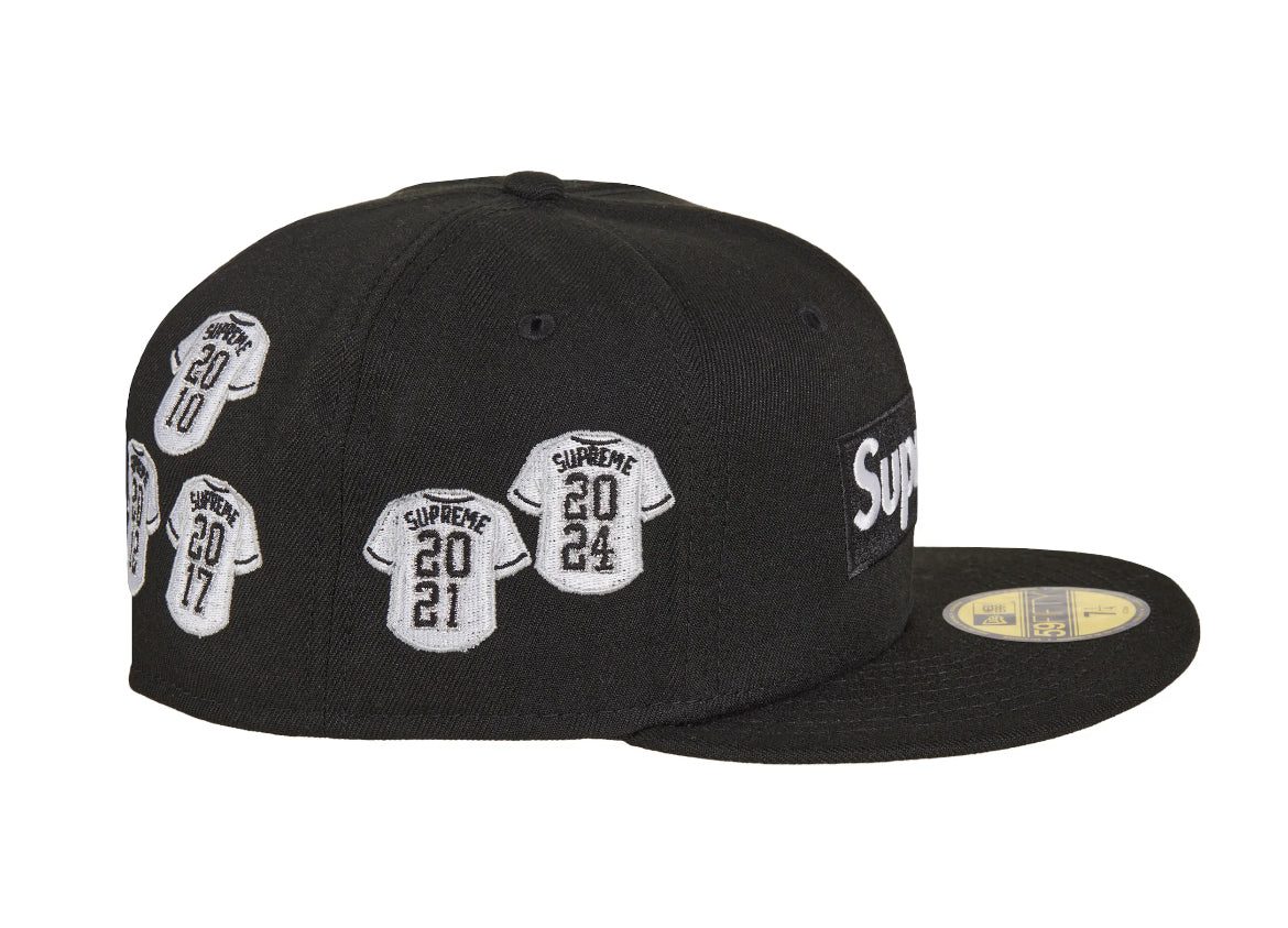 Supreme Jerseys Box Logo New Era Fitted Hat Black – SeansClothing
