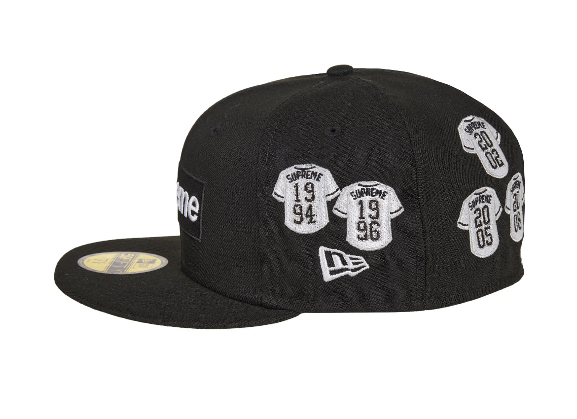 Supreme Jerseys Box Logo New Era Fitted Hat Black – SeansClothing